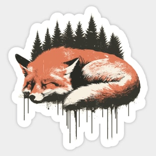 Vintage Sleeping Fox Sticker